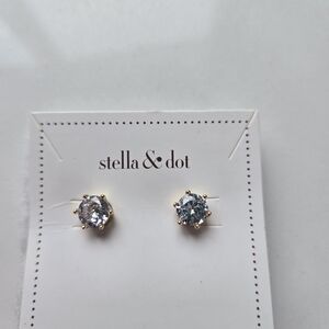 Stella & Dot Gold and Silver Crystal Earrings